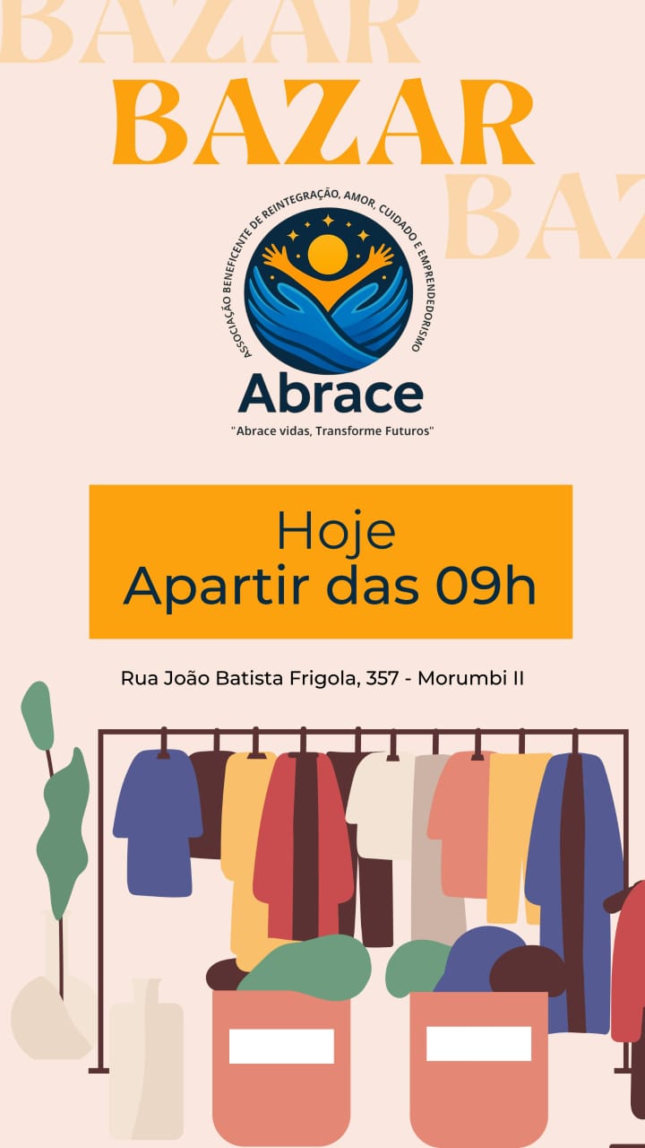 Arte de divulgação: Bazar ABRACE